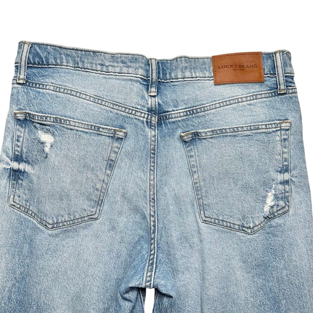 Lucky Brand | Women | Boy Distressed Mid Rise Relaxed Straight Leg Jeans | 30 R - Picture 12 of 16